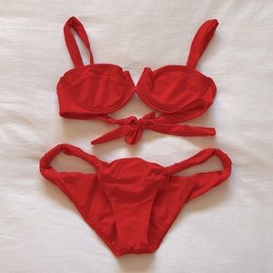 Monday Swimwear red bikini - Clovelly top, Tulum bottom